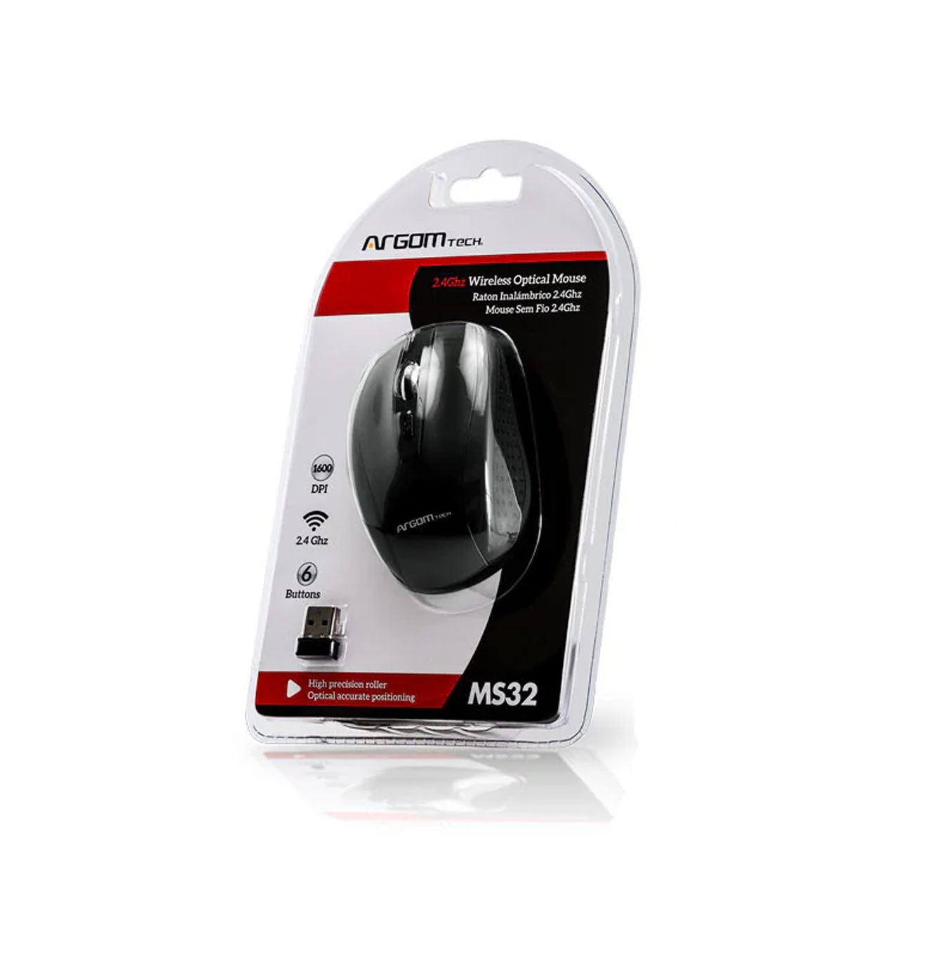 Mouse inalámbrico negro ARG- MS-0032B Marca: Argom