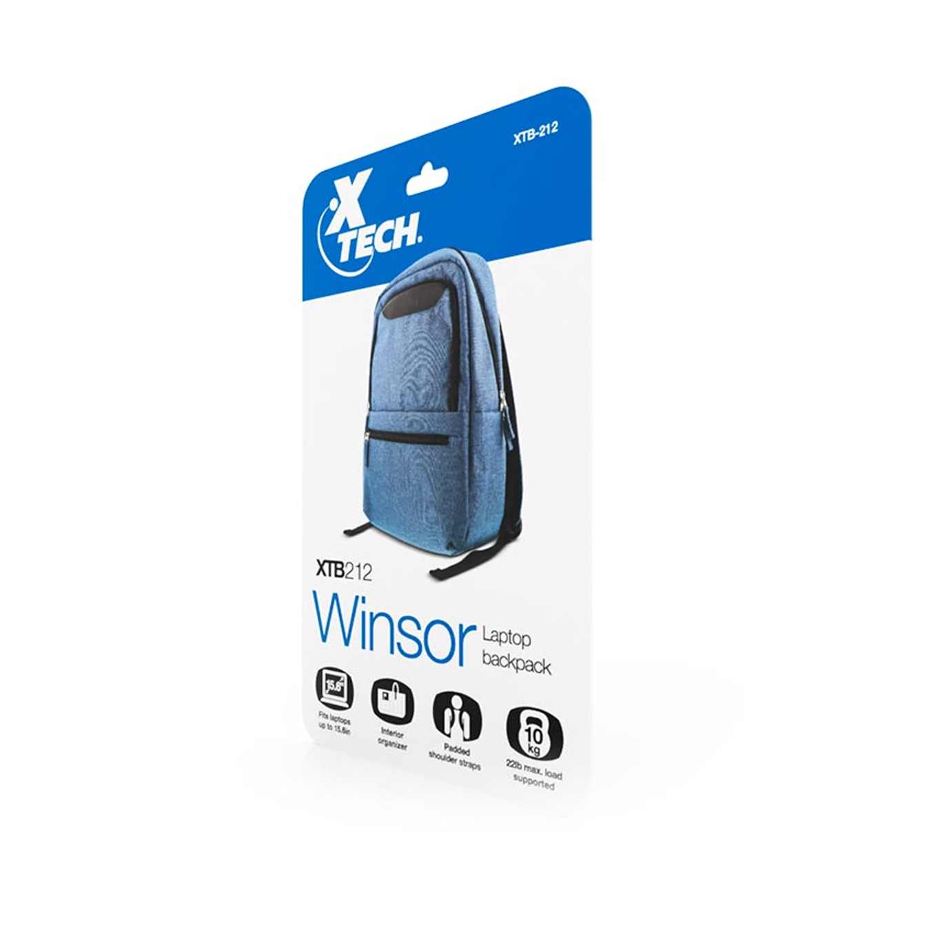 Mochila para laptop 15.6" Winsor Azul con detalles en negro XTB-212 Marca: Xtech