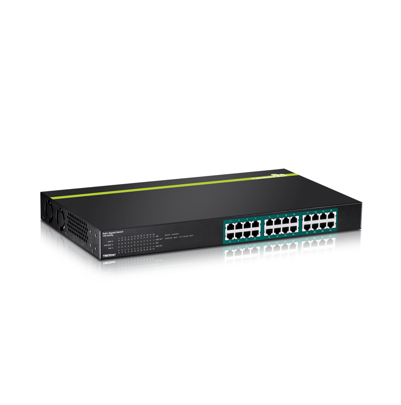 Switch web gigabit green net 24 puertos Gigabit PoE+ TPETG240GA Marca: TRENDnet