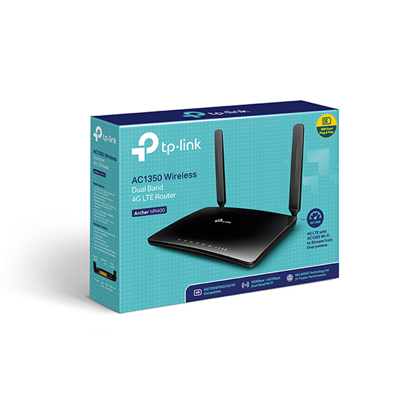 Router AC1200 Archer MR400 inalámbrico dual band 4G Marca: TP-Link