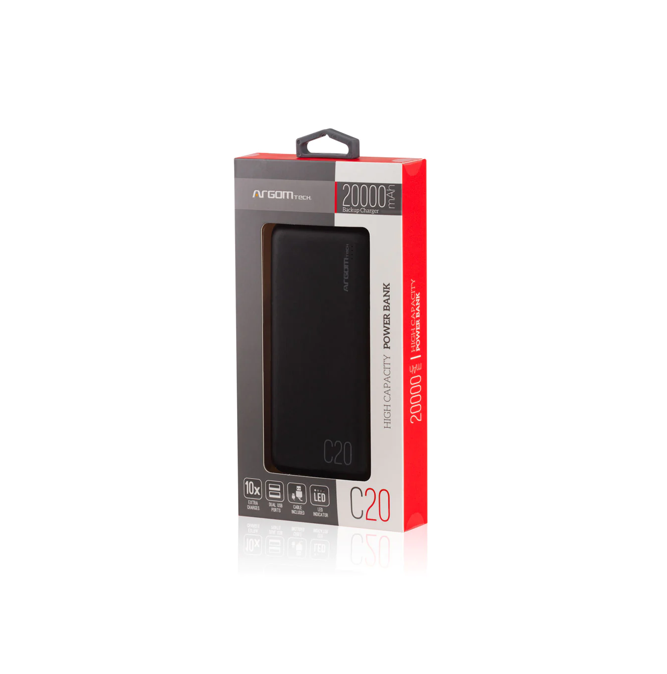 Power Bank C20 20000MAH BLACK ARG-PB-1145BK Marca: Argom