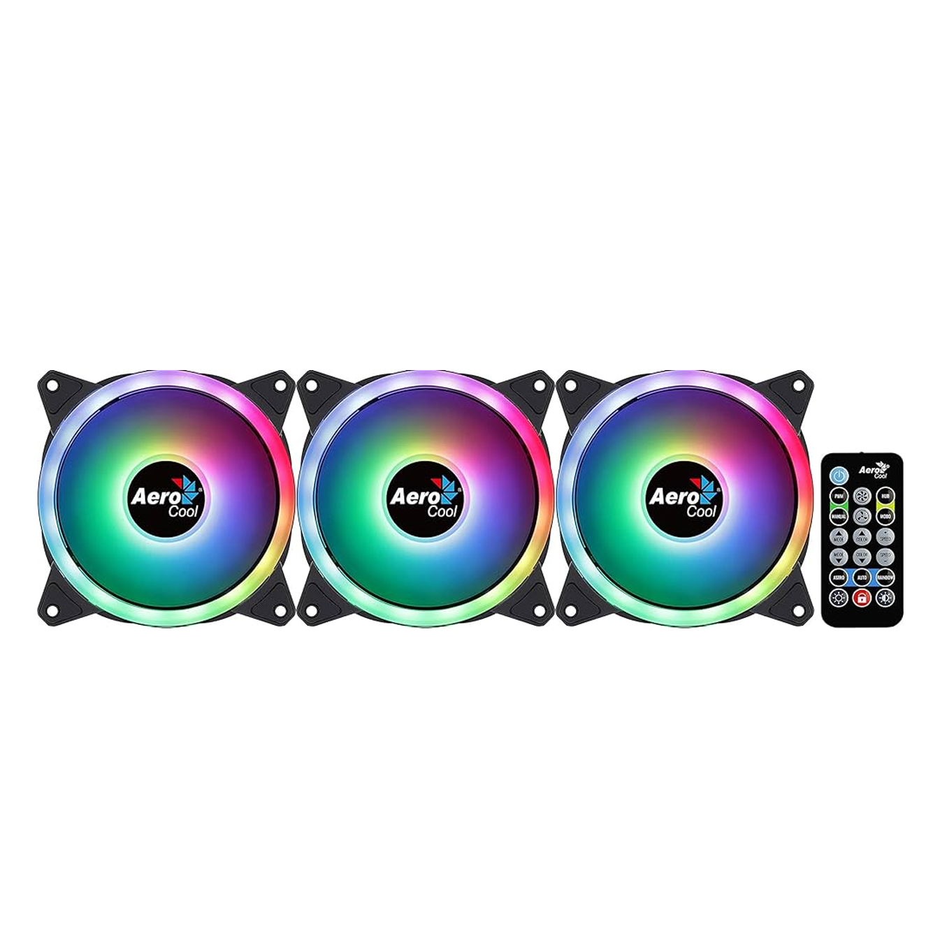 Abanico DUO 12 PRO ARGB PRO 12CM X3 + H66F X1 +CONTROL REMOTO ACF3-DU10227.11 Marca: Aerocool