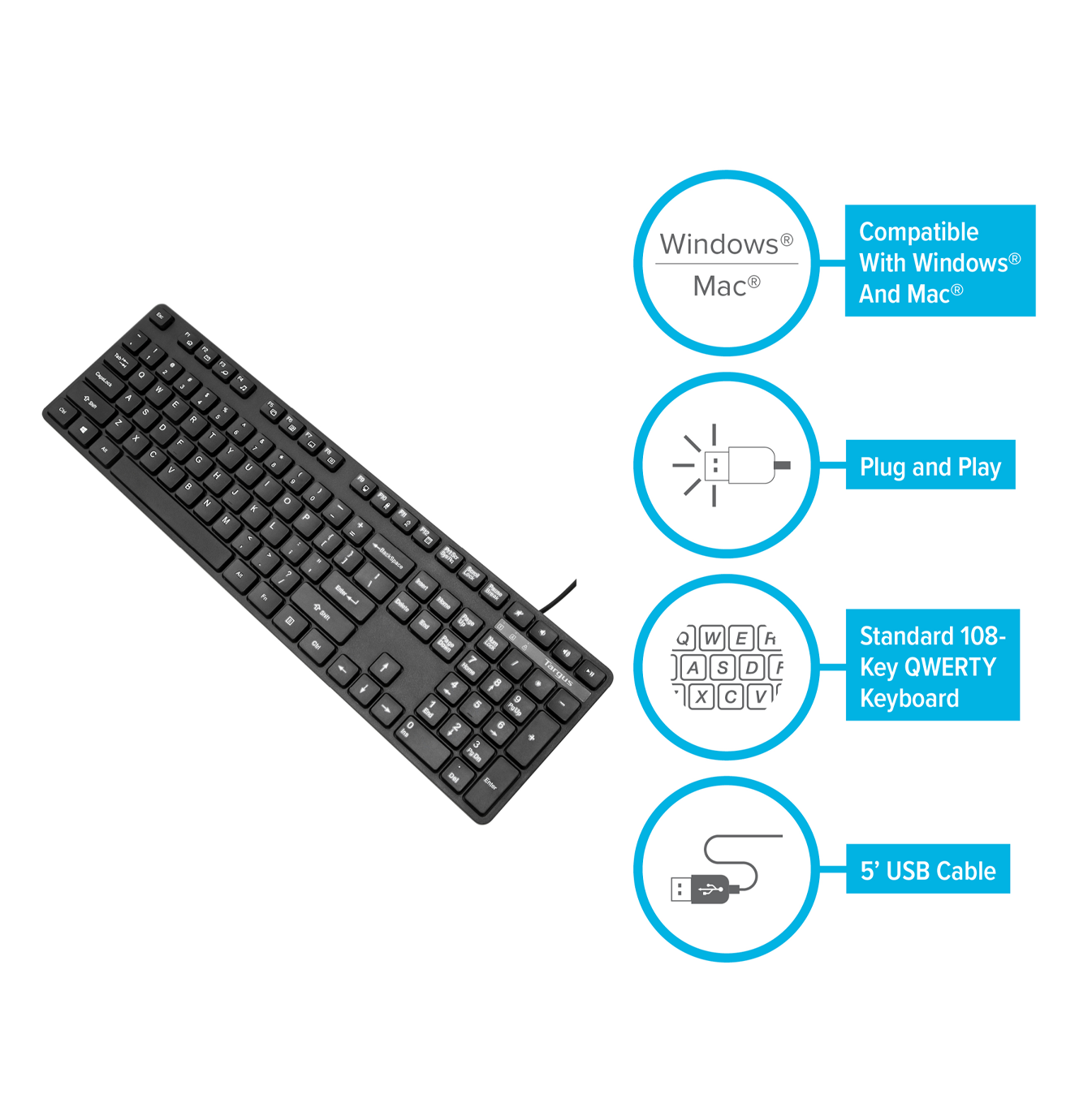 Teclado en español USB-AKB30ES Marca: Targus