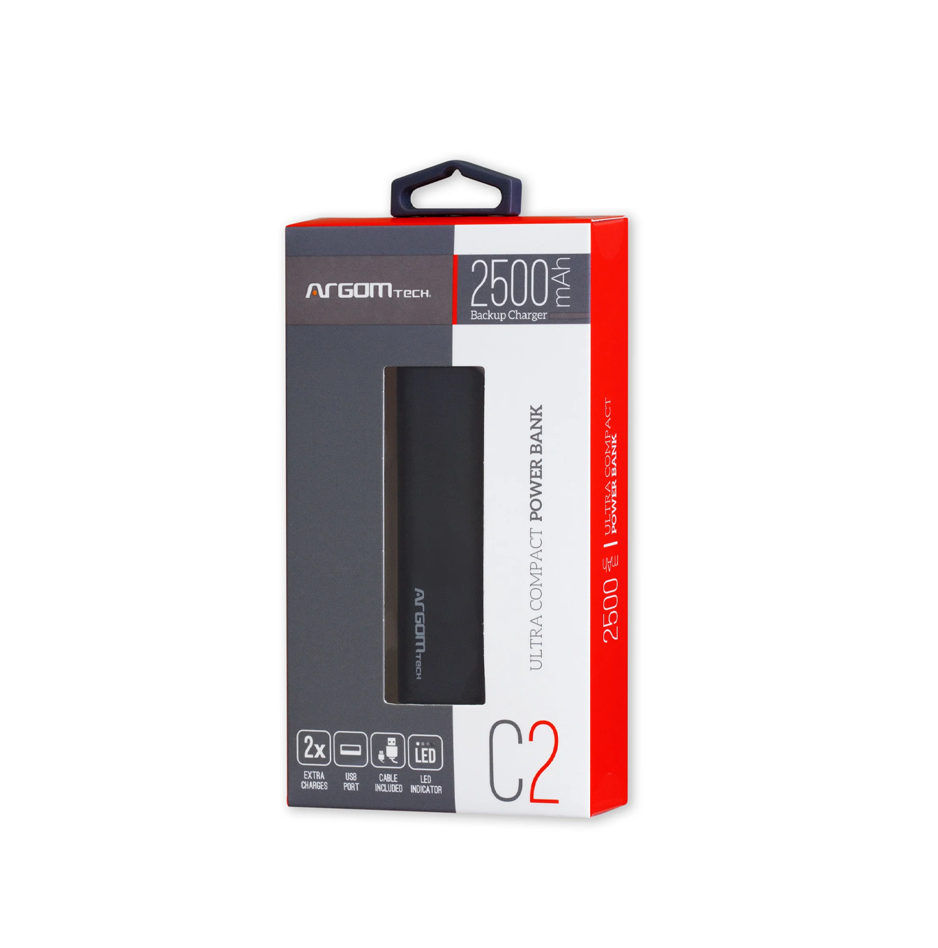 Power Bank C2 2500MAH BLACK ARG-PB-1130BK Marca: Argom