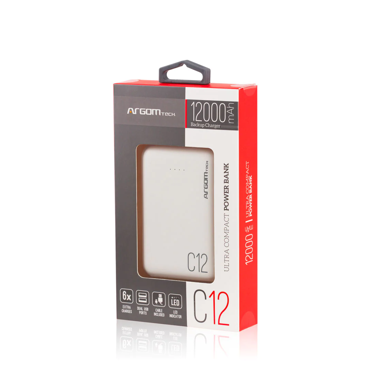 Power Bank C12 12000MAH WHITE ARG-PB-1138WT Marca: Argom