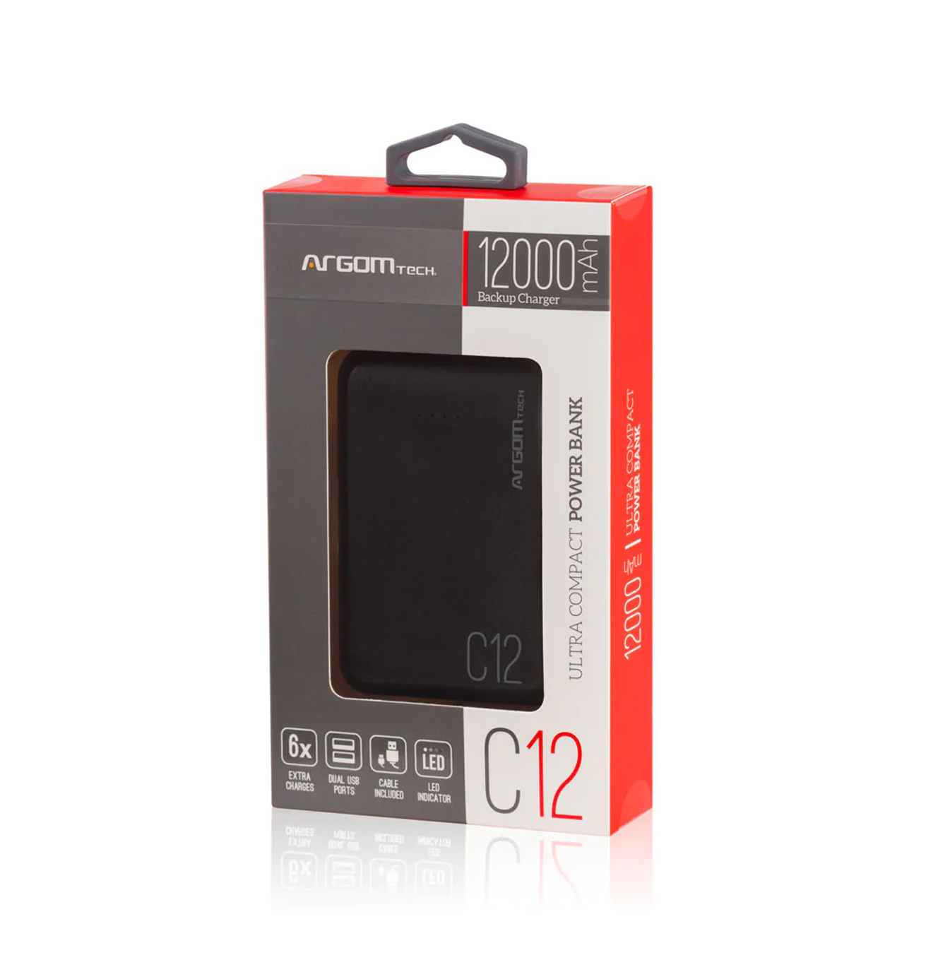 Power Bank C12 12000MAH BLACK ARG-PB-1138BK Marca: Argom