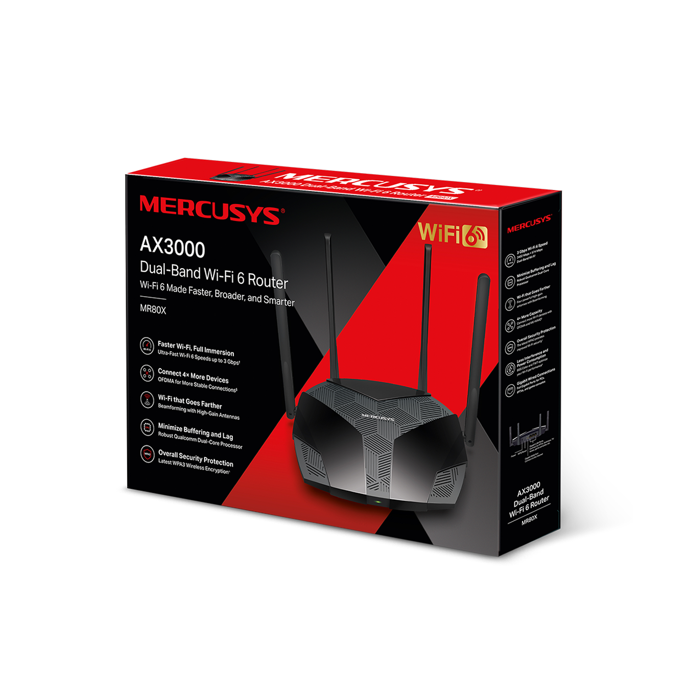 Router Mercusys MR80X inalámbrico AX3000 dual band MR80X Marca: TP-Link (Mercusys)