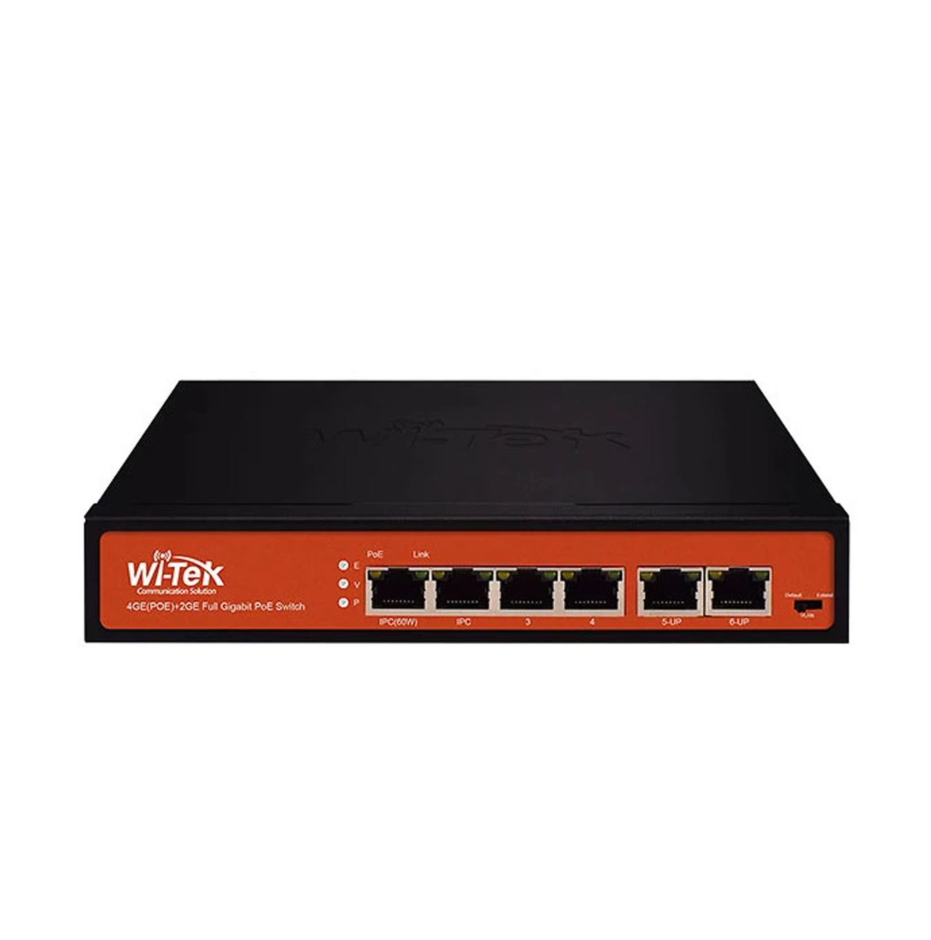 Switch de 4 puertos PoE 10/100/1000 + 1 ptos GB para Up-Link Marca: Wi-Tek