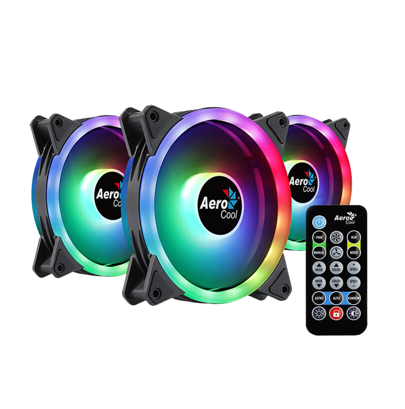 Abanico DUO 12 PRO ARGB PRO 12CM X3 + H66F X1 +CONTROL REMOTO ACF3-DU10227.11 Marca: Aerocool