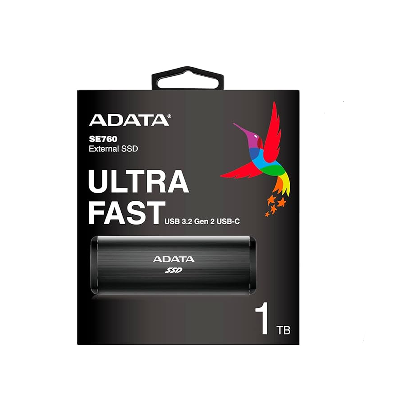 Disco externo solido HD 1TB USB 3.2 color negro ASE760-1TU32G2-CBK Marca: ADATA