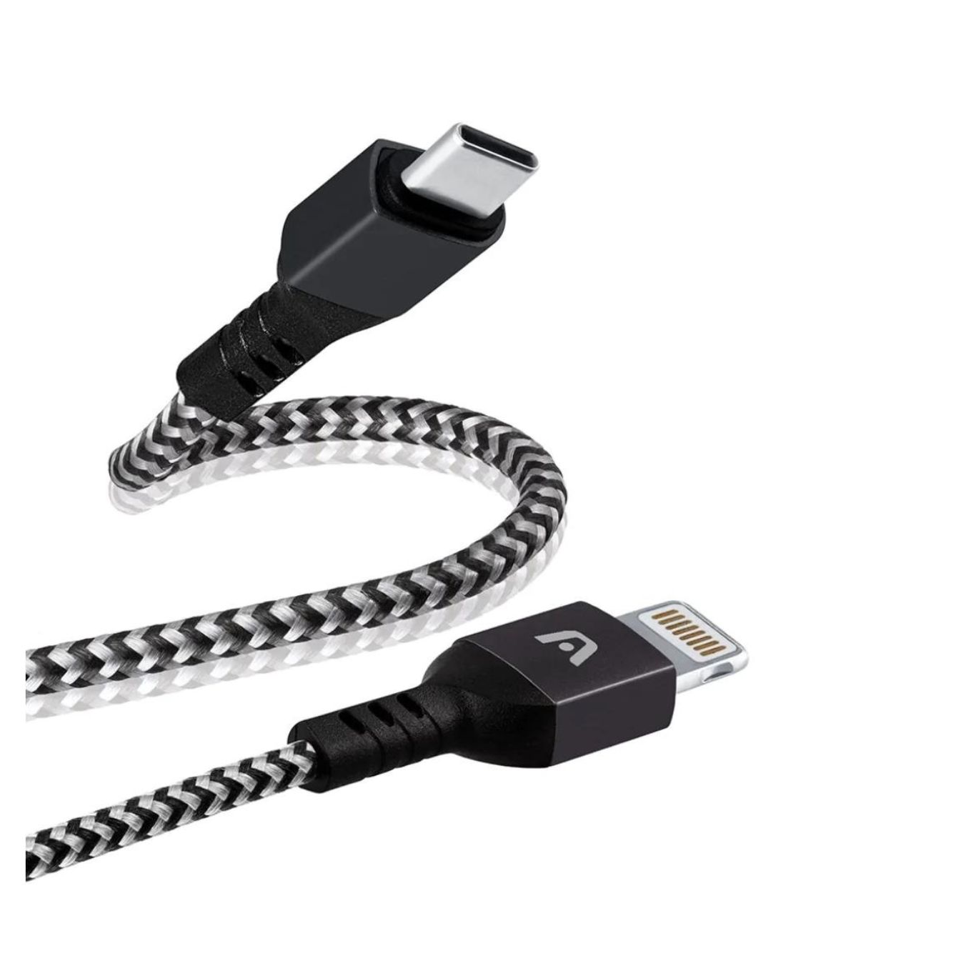 Cable dura forma fast charge TYPE-C Iphone Nylon Braided 1.8m/6FT color negro Marca: Argom