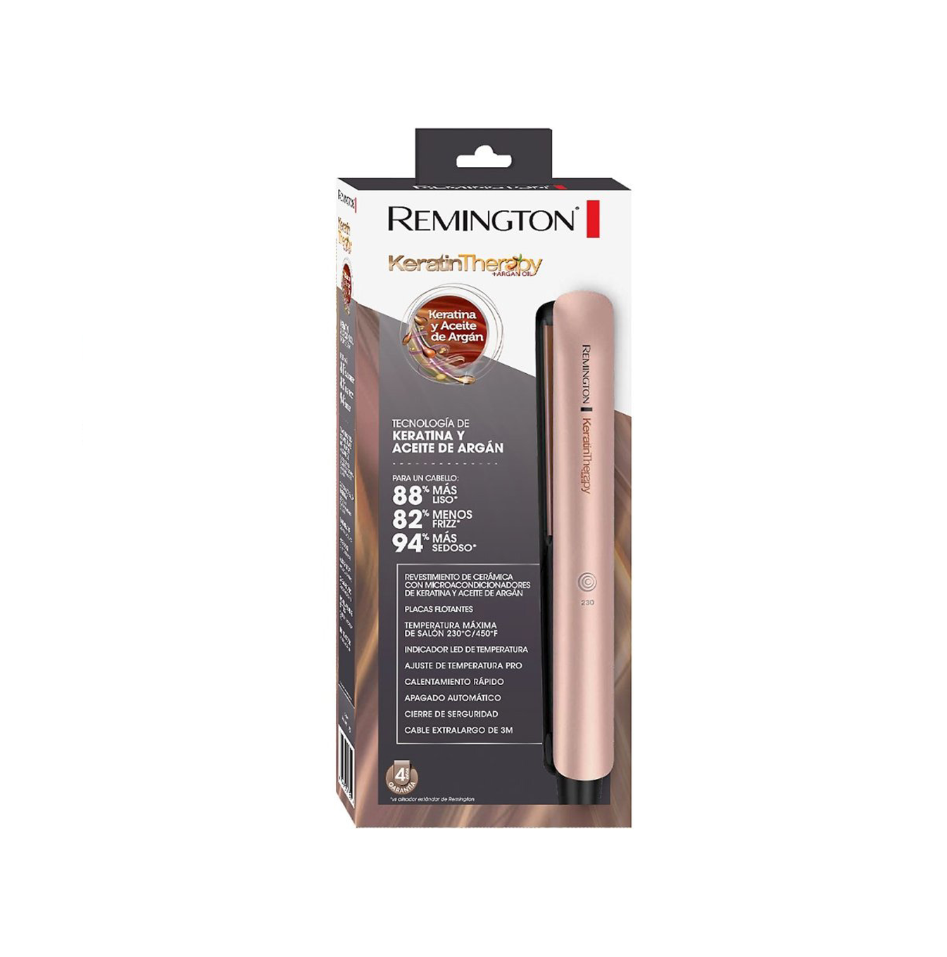 Plancha cabello terapia de queratina placa delgada S8599 (110) F Marca: Remington 