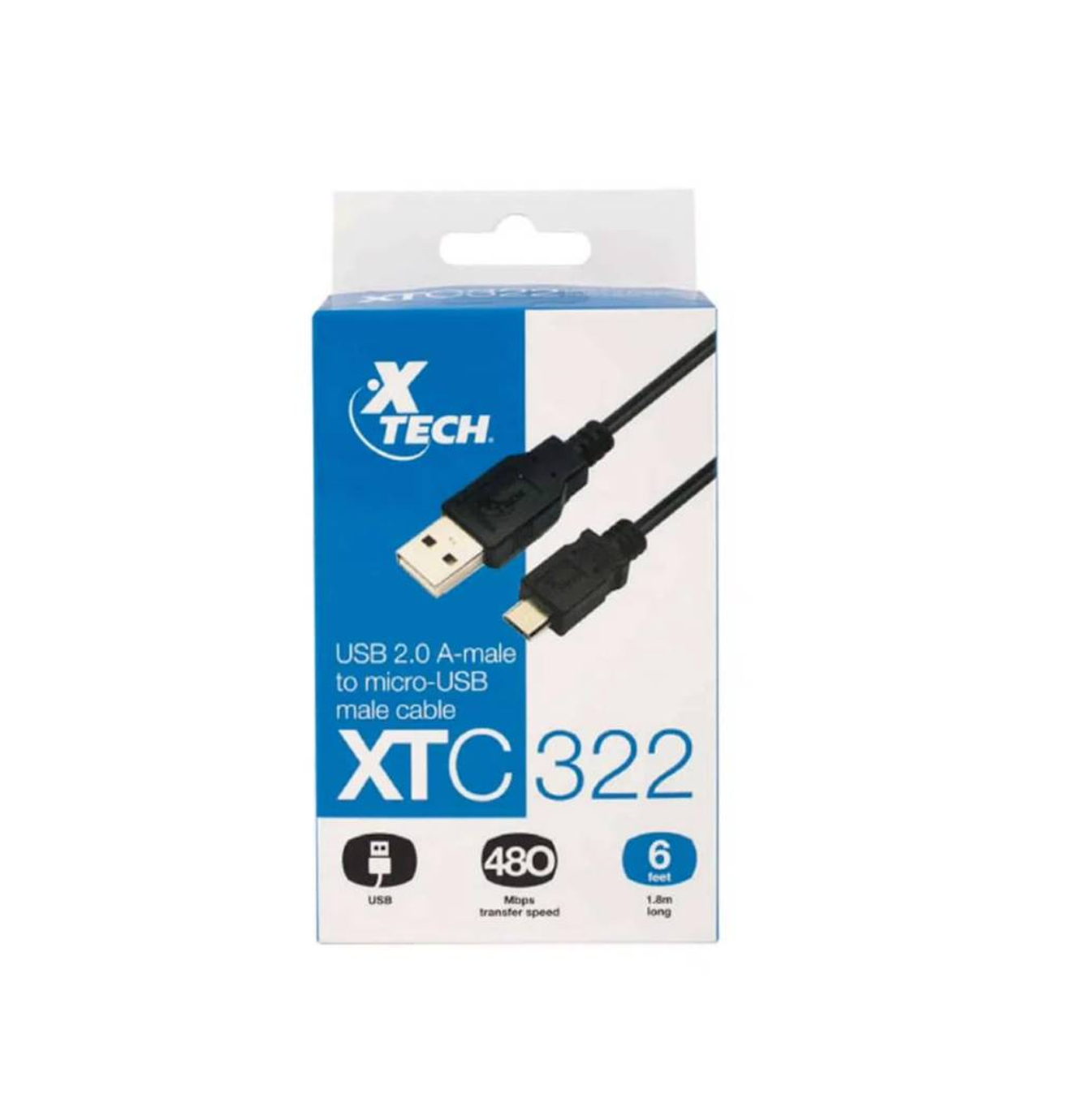 Cable Micro-USB tipo B de 5 patillas Marca: Xtech