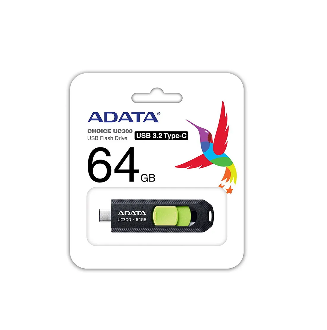 Memoria USB 64GB 3.2 UC300 TYPE-C ACHO-UC300-64G-RBK/GN Marca: ADATA