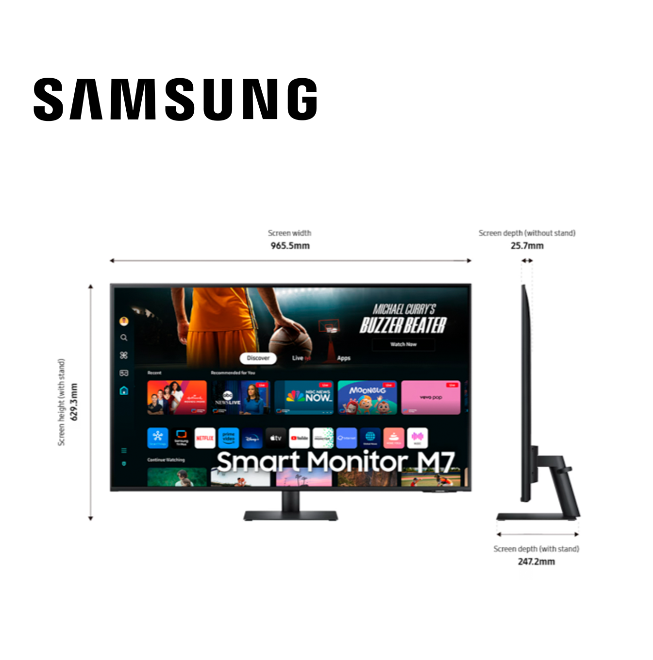 Monitor inteligente 43" M7 M70D 4K UHD + SMART TV HDMI LS43DM702UNXGO Marca: Samsung