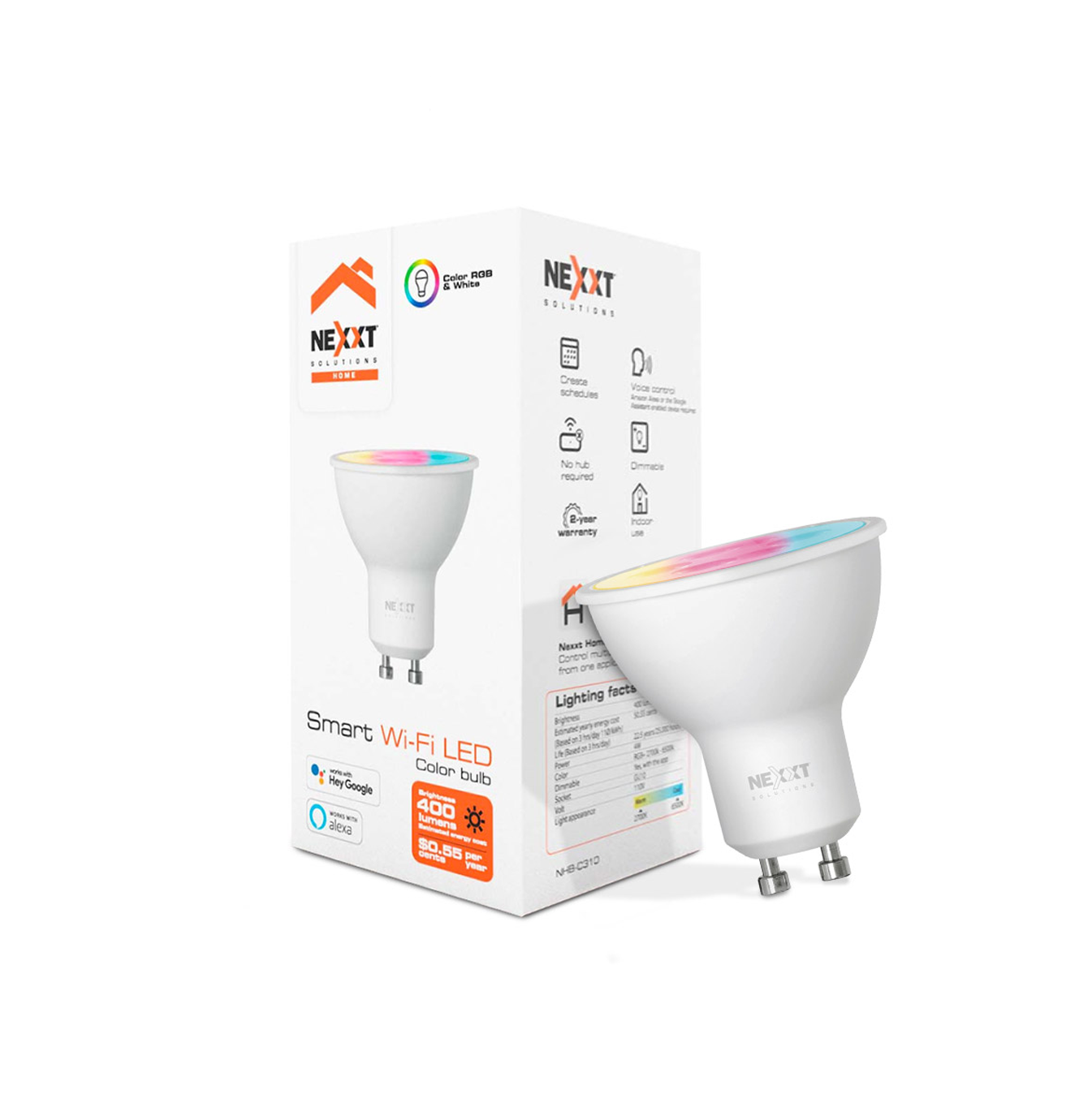 Bombillo inteligente Wi-Fi con LED multicolor NHB-C310 Marca: Nexxt